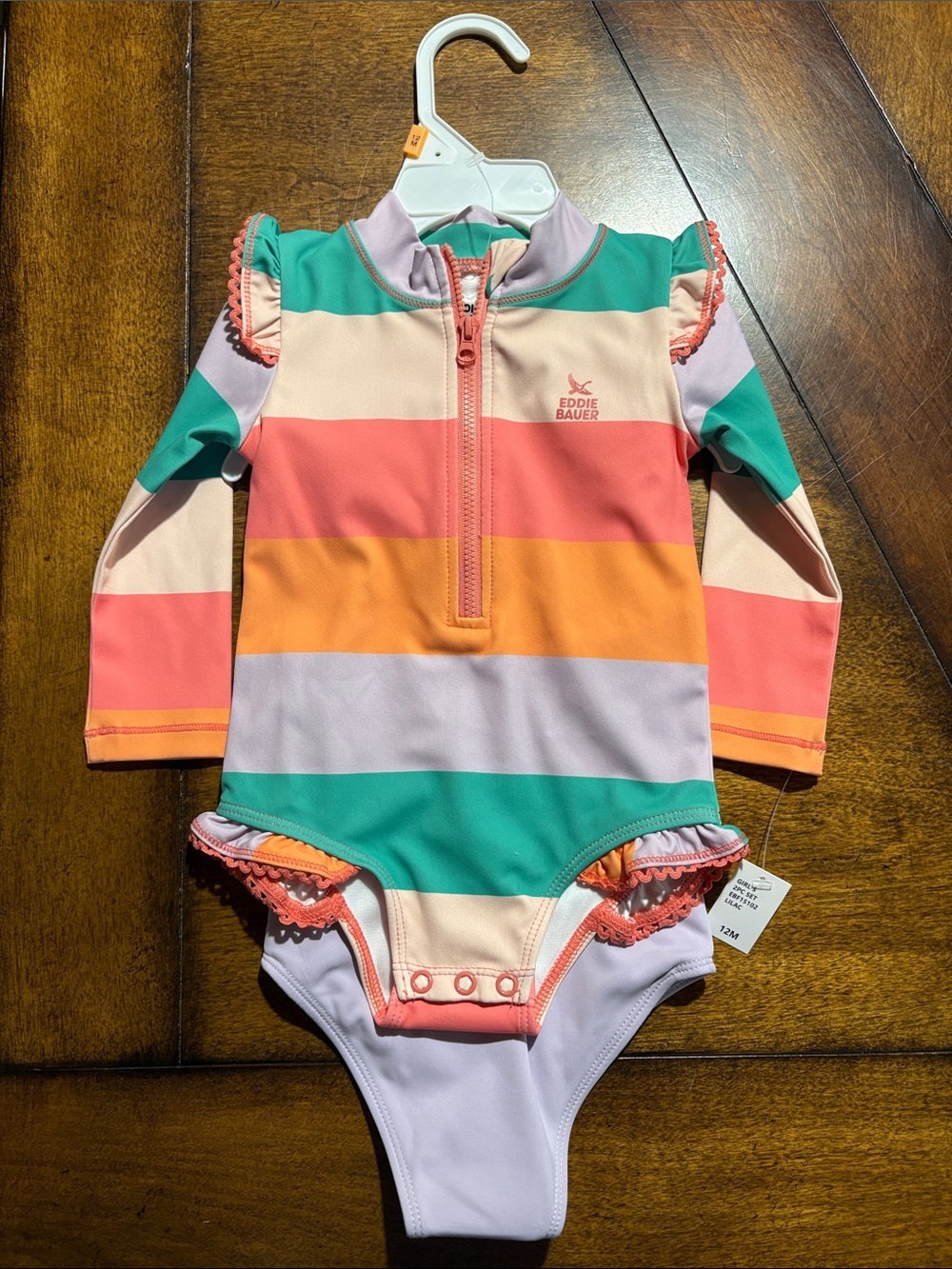 Eddie Bauer Toddler Striped Rash Guard One-Piece - Multicolor